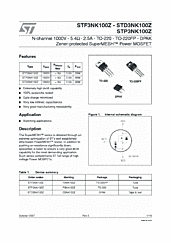 DataSheet STD3NK100Z pdf